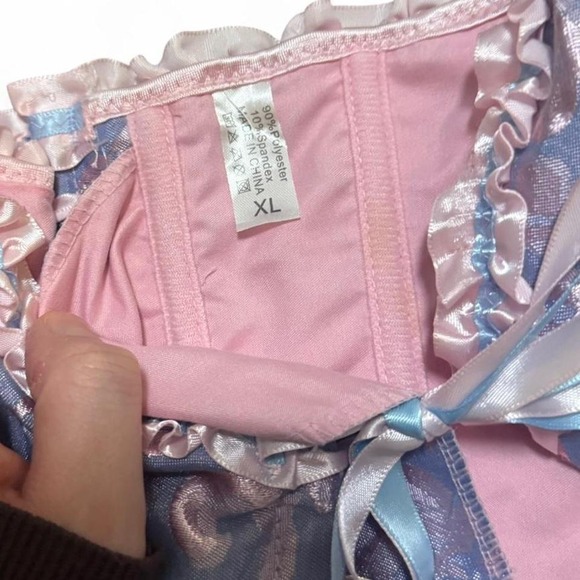 Fairycore XL Corset Ethereal Pastel Ruffle Coquette Rave - Picture 4 of 6